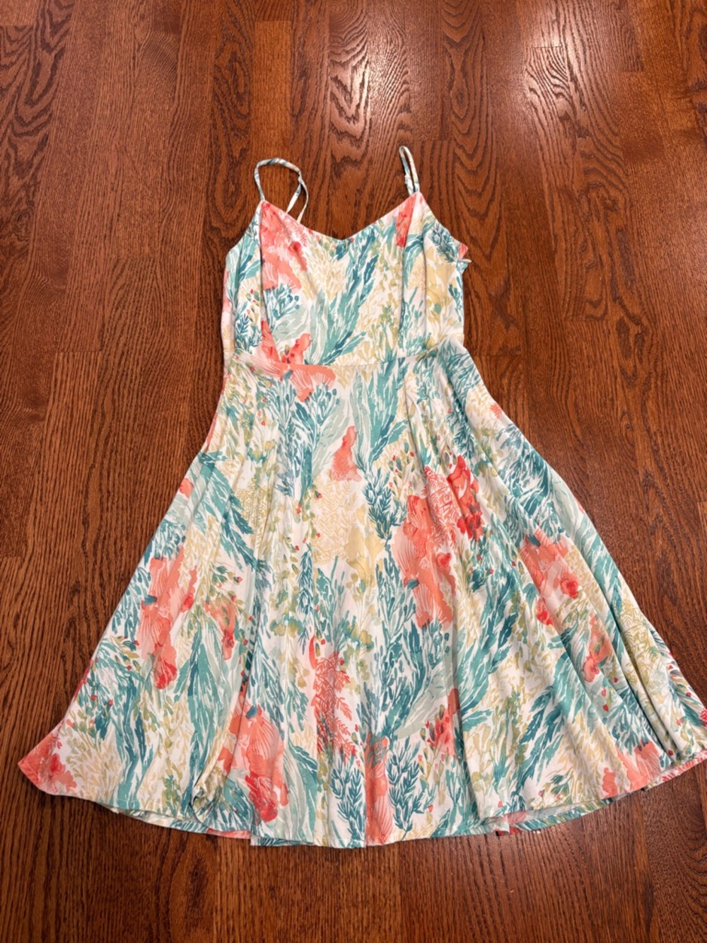Old Navy A-Line Coral Print Dress